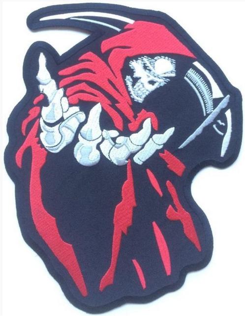 Grim Reaper stoffen opstrijk patch embleem #4, Motos, Accessoires | Autocollants, Envoi