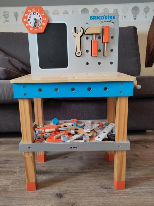 Houten werkbank Janod, Kinderen en Baby's, Speelgoed | Speeltafels, Gebruikt, Ophalen