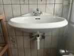 2 vintage lavabo's - jaren 70-80 - met kraanwerk, Doe-het-zelf en Bouw, Ophalen, Gebruikt, Wastafel