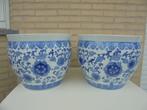 2 Prachtige identieke grote Chinese bloempotten, Antiek en Kunst, Ophalen