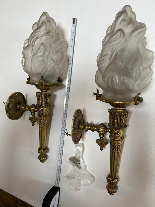 fakkellamp lamp fakkel antiek brons/messing/koper, Antiek en Kunst, Antiek | Brons en Koper, Brons, Ophalen