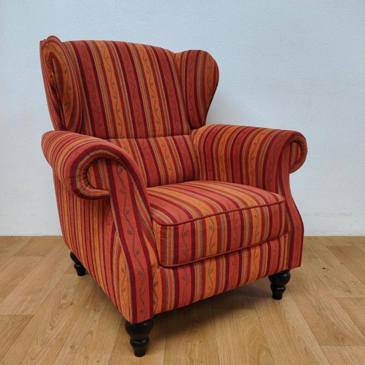 Vintage landelijke oorfauteuil, fauteuil, stoel, Antiek en Kunst, Antiek | Meubels | Stoelen en Sofa's, Ophalen of Verzenden