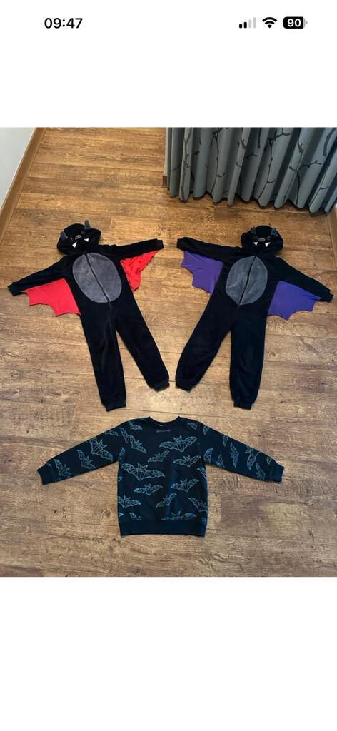 Halloween verkleed kostuum vleermuis Onesie 110-116 / trui, Kinderen en Baby's, Carnavalskleding en Verkleedspullen, Zo goed als nieuw