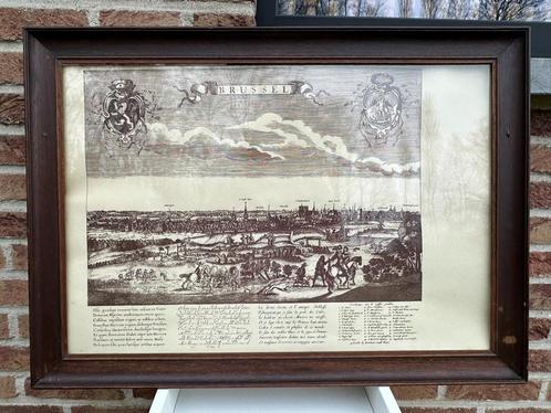 Panoramisch uitzicht over Brussel - Rombout Van Den Hoeye, Antiek en Kunst, Curiosa en Brocante, Ophalen of Verzenden