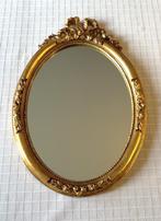 Miroir à nœud ovale vintage en métal doré, Antiquités & Art, Ovale, Moins de 50 cm, Enlèvement ou Envoi, Moins de 100 cm