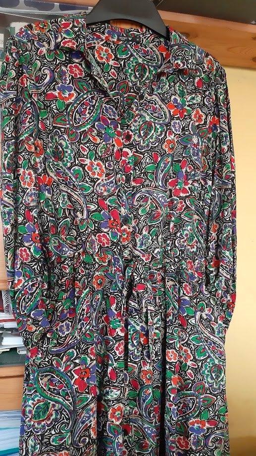 Boho gebloemde maxi doorknoopjurk M Lotus, Kleding | Dames, Jurken, Zo goed als nieuw, Maat 38/40 (M), Overige kleuren, Onder de knie