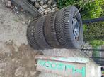 4 Winterbanden continental op metalen velg, Auto-onderdelen, Banden en Velgen, Ophalen, 16 inch, Winterbanden, Band(en)
