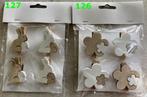 HOUT DECO 126-127 DECO BLOEMEN EN KONIJNTJES KNIJPER set 4 d, Hobby en Vrije tijd, Ophalen of Verzenden, Nieuw, Overige typen