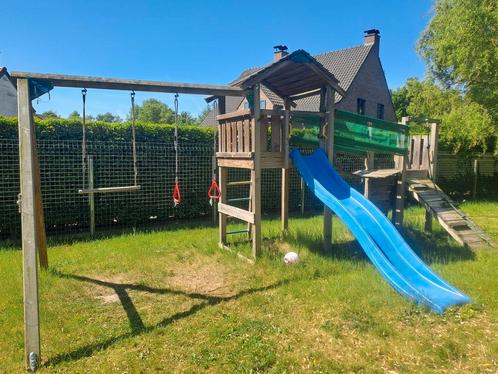 Speeltuig van Jungle Gym, Kinderen en Baby's, Speelgoed | Buiten | Speeltoestellen, Gebruikt, Glijbaan, Klimwand, Loopbrug, Ophalen