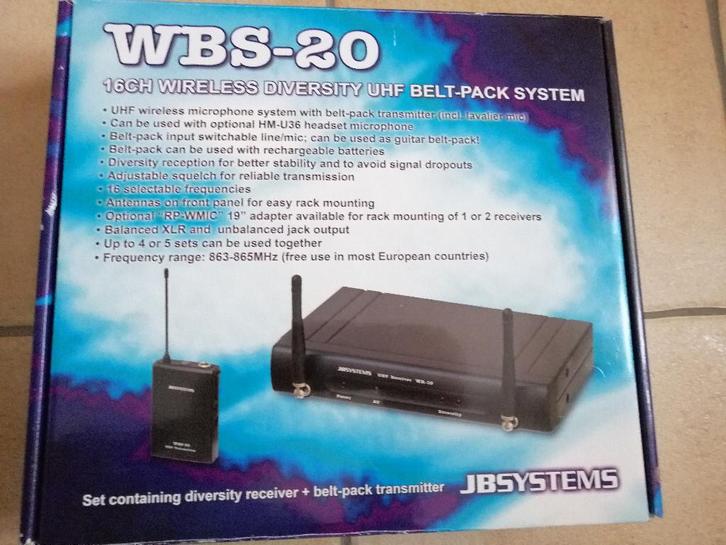 Draadloze micropack WBS-20, Muziek en Instrumenten, Microfoons, Nieuw, Overige typen, Draadloos, Ophalen