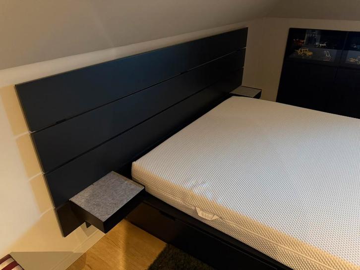 IKEA Nordli zwart, Huis en Inrichting, Slaapkamer | Bedden, Zo goed als nieuw, Zwart, Ophalen