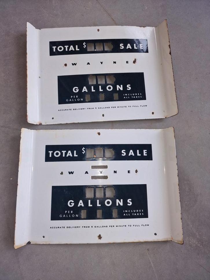 Wayne teller plaat emaille, Verzamelen, Automaten | Overige, Gebruikt, Ophalen of Verzenden