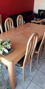 Tafel + 6 stoelen, Huis en Inrichting, Tafels | Eettafels, Ophalen, Gebruikt, Klassiek, Eikenhout
