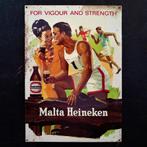 Reclamebord Malta HEINEKEN Blik 1963 Verblifa Vintage Plaat, Verzamelen, Verzenden, Gebruikt, Reclamebord