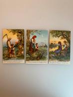 3 vintage postkaarten in reliëf, Verzamelen, Postkaarten | Themakaarten, Ophalen of Verzenden, Gelopen