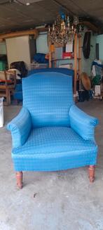 Un canapé 2 places et 1 fauteuil revêtement tissu bleu roi, Maison & Meubles, Enlèvement, Utilisé
