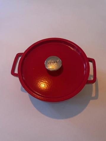 Pyrex Gietijzeren braadpan 24 cm Rood, Enlèvement ou Envoi, Utilisé, Poêle à frire ou Sauteuse, Plaque céramique