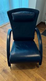 Rolf Benz fauteuil donkerblauw, Ophalen, Gebruikt