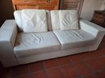 Canapé en cuir - blanc cassé - 2 places et 3 places, Maison & Meubles, Canapés | Salons, Enlèvement, Utilisé, Banc droit, Cuir