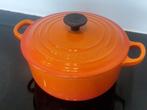 Le Creuset stoofpot maat 20 met deksel, Ophalen of Verzenden, Gebruikt, Gietijzer, Keramische plaat
