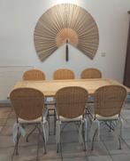 Eettafel en 6 stoelen, Ophalen, 50 tot 100 cm, Zo goed als nieuw, Vijf personen of meer