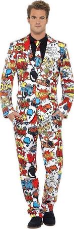 OppoSuits Kostuums - Comic Strip Maat XL, Kleding | Heren, Kostuums en vesten, Ophalen of Verzenden, Nieuw, Maat 56/58 (XL), Rood