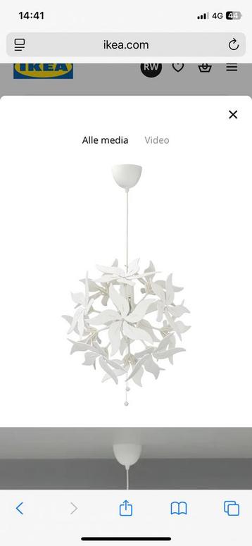 Hanglamp bloem wit, Enlèvement, Comme neuf