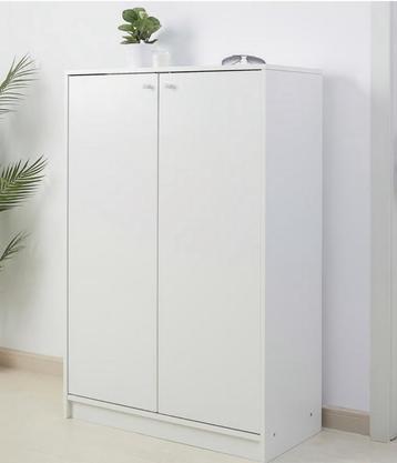 Armoire blanche 2 portes – avec étagères – Bon état beschikbaar voor biedingen
