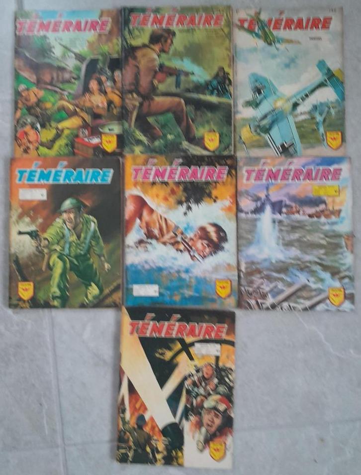 Set van 7 nummers van het tijdschrift Téméraire, Boeken, Stripverhalen, Gelezen, Meerdere stripboeken, Ophalen of Verzenden