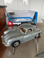 Prachtige Porsche 356B Coupe 1961 1:18 nikkel, Hobby en Vrije tijd, Ophalen of Verzenden, Zo goed als nieuw, Auto, Burago
