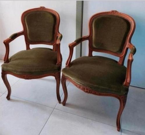 Antieke zeteltjes met leuning, Antiek en Kunst, Antiek | Meubels | Stoelen en Sofa's, Ophalen