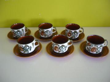 6 vintage koffietassen / ondertassen Boch Argenteuil Delta beschikbaar voor biedingen