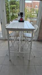 keukentafel (hoog model) met 4 barkrukken, Ophalen, Zo goed als nieuw