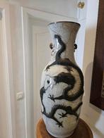 Vintage Chinese Nanking Craquelé Vaas met Draak. Circa 1875, Antiek en Kunst, Ophalen