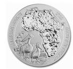 2022 1 oz zilver Rwanda Pelikaan BU, Ophalen of Verzenden, Zilver