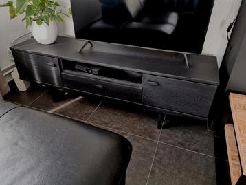 Tv meubel 160 cm, Ophalen, 100 tot 150 cm, Eikenhout, Zo goed als nieuw