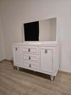 Witte dressoir met spiegel en led licht, Comme neuf, Enlèvement ou Envoi