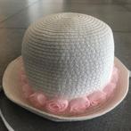 Rieten hoedje met roze bloemen, Ophalen, Meisje, Zo goed als nieuw, Sergent major