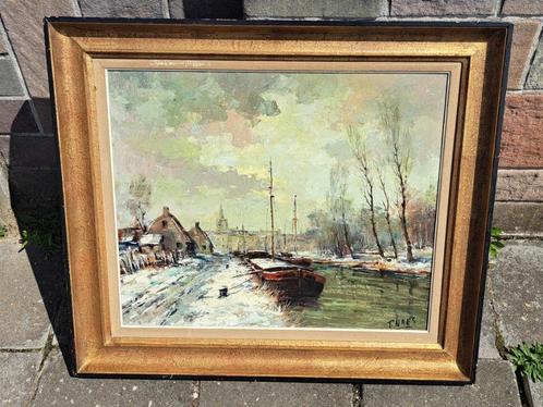 Huile sur toile peniche signe t naes, Antiek en Kunst, Kunst | Schilderijen | Klassiek, Ophalen of Verzenden