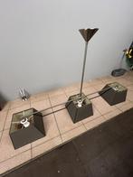 Hanglamp met drie stoffen kappen in perfecte staat., Maison & Meubles, Lampes | Suspensions, Comme neuf, Enlèvement, Tissus, 50 à 75 cm