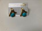 Nieuwe oorbellen goudkleurig en blauw, Bijoux, Sacs & Beauté, Boucles d'oreilles, Enlèvement ou Envoi, Autres matériaux, Bleu