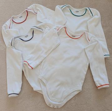 Lot de 4 bodies blancs manches longues - T86 (2ans) - Hema