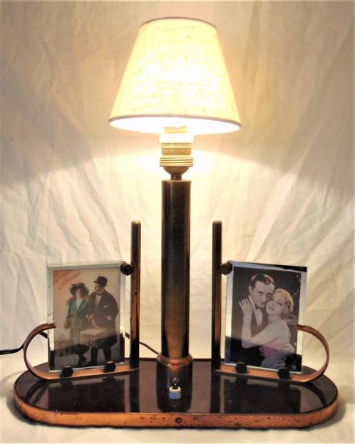 Cadre double et lampe art déco, Antiquités & Art, Antiquités | Éclairage, Enlèvement ou Envoi