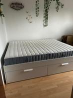 Twee persoons bed, Huis en Inrichting, Slaapkamer | Bedden, Ophalen, Gebruikt, Wit, Tweepersoons