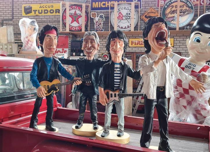 The Rolling Stones beelden mancave gameroom decoratie, Collections, Statues & Figurines, Comme neuf, Humain, Enlèvement