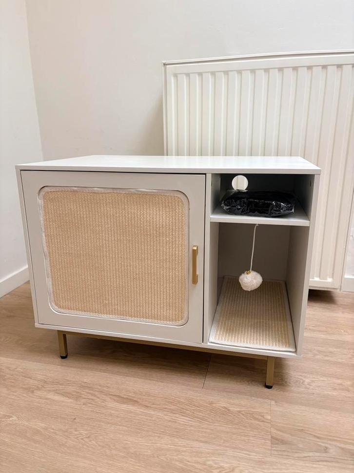 Kattenbak met kast/meubel + schep + 400 zakjes, Dieren en Toebehoren, Kattenbakken, Gebruikt, Gesloten, Ophalen