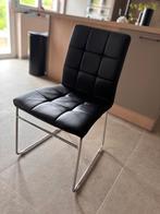 Lot de 6 chaises en skaï noir – 150 € le tout !, Ophalen, Zwart, Nieuw, Metaal