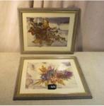 2 Decoratieve Moderne Bloemen Artprints - 34x28, Huis en Inrichting, Print, Ophalen of Verzenden, Zo goed als nieuw