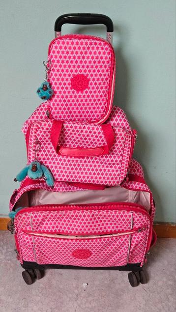 Cartable kippling à roulettes, Enlèvement ou Envoi, Utilisé, Rose