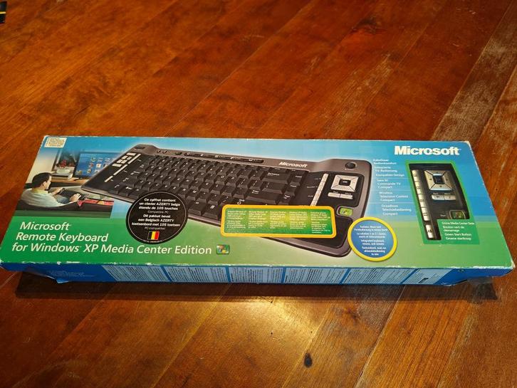 Toetsenbord en afstandsbediening voor Windows Media Center, Computers en Software, Toetsenborden, Nieuw, Azerty, Draadloos, Toetsenbord en muis-set